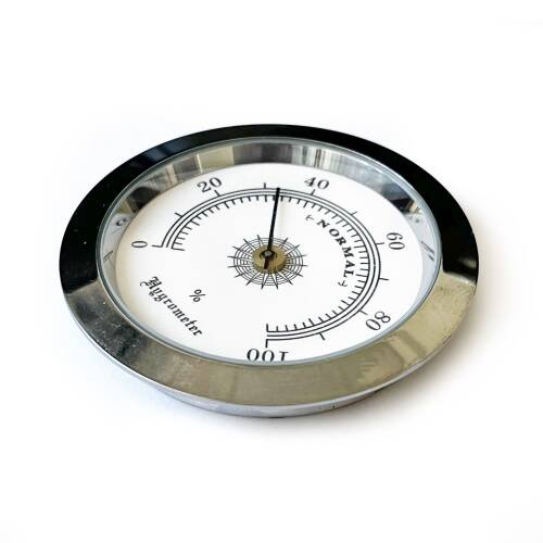 Analog Higrometre Nem Ölçer Humidor Puro Kutusu İçin Metal Çerçeve Beyaz 50mm - 8