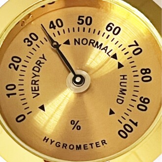 Analog Higrometre Nem Ölçer Humidor Puro Kutusu İçin Metal Çerçeve Sarı 37mm - 9