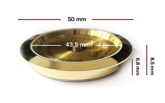 Analog Higrometre Nem Ölçer Humidor Puro Kutusu İçin Metal Çerçeve Sarı 50mm - Thumbnail