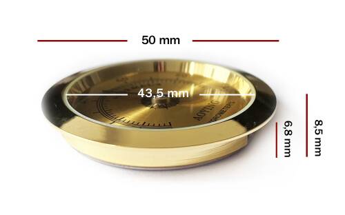 Analog Higrometre Nem Ölçer Humidor Puro Kutusu İçin Metal Çerçeve Sarı 50mm - 4