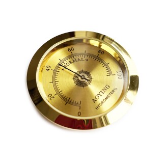 Analog Higrometre Nem Ölçer Humidor Puro Kutusu İçin Metal Çerçeve Sarı 50mm - 5