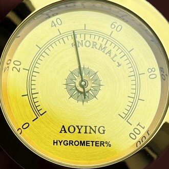 Analog Higrometre Nem Ölçer Humidor Puro Kutusu İçin Metal Çerçeve Sarı 50mm - 7