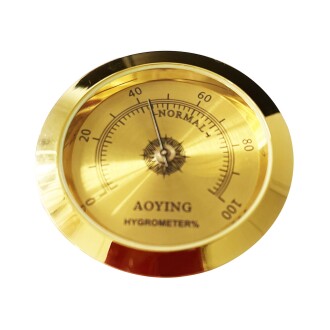 Analog Higrometre Nem Ölçer Humidor Puro Kutusu İçin Metal Çerçeve Sarı 50mm - 9