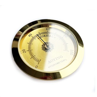 Analog Higrometre Nem Ölçer Humidor Puro Kutusu İçin Metal Çerçeve Sarı 50mm - 10