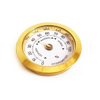 Analog Higrometre Nem Ölçer Humidor Puro Kutusu İçin Metal Çerçeve Sarı-Beyaz 37mm - 5