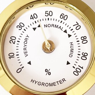 Analog Higrometre Nem Ölçer Humidor Puro Kutusu İçin Metal Çerçeve Sarı-Beyaz 37mm - 9