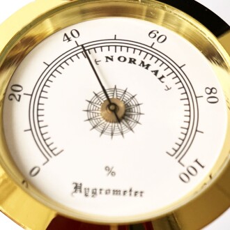 Analog Higrometre Nem Ölçer Humidor Puro Kutusu İçin Metal Çerçeve Sarı-Beyaz 50mm - 7