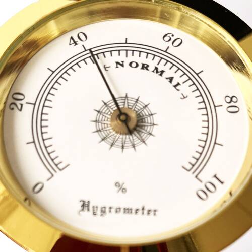 Analog Higrometre Nem Ölçer Humidor Puro Kutusu İçin Metal Çerçeve Sarı-Beyaz 50mm - 7