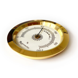 Analog Higrometre Nem Ölçer Humidor Puro Kutusu İçin Metal Çerçeve Sarı-Beyaz 50mm - 10
