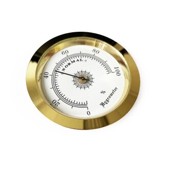 Analog Higrometre Nem Ölçer Humidor Puro Kutusu İçin Metal Çerçeve Sarı-Beyaz 50mm - 5