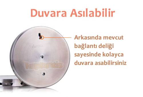 Anymetre TH603 Termometre Nem Ölçer Higrometre Paslanmaz Çelik Metal Çerçeve - 4