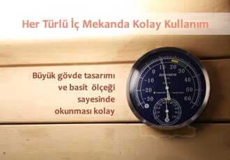 Anymetre TH603 Termometre Nem Ölçer Higrometre Paslanmaz Çelik Metal Çerçeve - 6