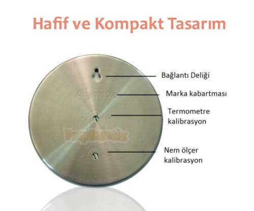 Anymetre TH603 Termometre Nem Ölçer Higrometre Paslanmaz Çelik Metal Çerçeve - 7