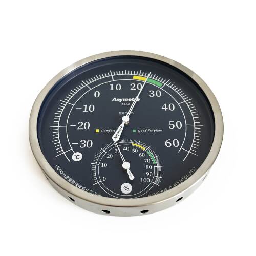 Anymetre TH603 Termometre Nem Ölçer Higrometre Paslanmaz Çelik Metal Çerçeve - 9