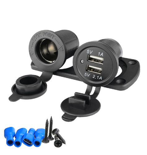 Araç Çakmaklık ve USB Şarj Adaptörü 12V/24V Su Geçirmez DC Araç Otomobil Yat