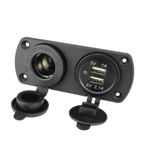 Araç Çakmaklık ve USB Şarj Adaptörü 12V/24V Su Geçirmez DC Araç Otomobil Yat - 6
