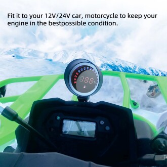 Araç Motorsiklet Kamyon LED Su Sıcaklık Göstergesi Alarmlı Dijital 12/24V - 9