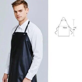 Asit ve Kimyasal İş Önlüğü PVC Laboratuvar Su Geçirmez Önlük Lacivert - 4