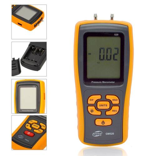 BENETECH GM520 Manometre Fark Basınç Ölçer - 7