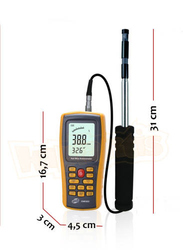 BENETECH GM8903 Anemometre Hava Akım Debi Ölçer 102cm Açılabilir Prob - 6