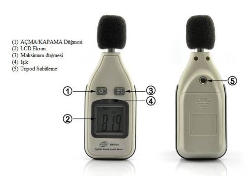 BENETECH Ses Seviyesi Desibel Ölçer Desibelmetre - 6