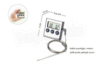BNJ-24 Dijital Alarmlı Saplamalı Termometre Zamanlayıcı - Thumbnail
