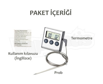 BNJ-24 Dijital Alarmlı Saplamalı Termometre Zamanlayıcı - 7
