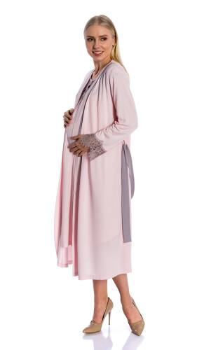 BONDY Julia Lohusa Gecelik Sabahlık Takımı Pudra - 2