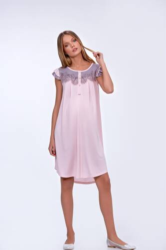 BONDY Julia Lohusa Gecelik Sabahlık Takımı Pudra - 4