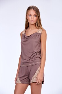 BONDY Melisa Short Set Brown