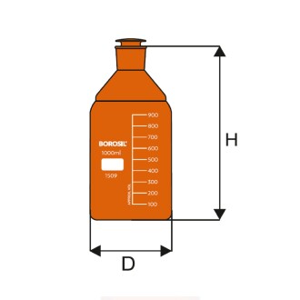 Borosil Amber Cam Tıpalı Şişe 500ML 100% Borosilikat Şilifli Miyar Şişesi - 2