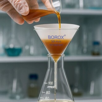 Borox Cam Huni 50 mm Kısa Saplı Laboratuvar Hunisi - 4