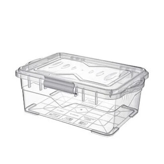 Borox Plastic Storage Container with Locking Lid, Transparent 1 Liters