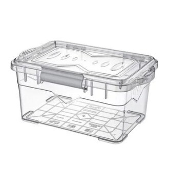 Borox Plastic Storage Container with Locking Lid, Transparent, 5 Liters