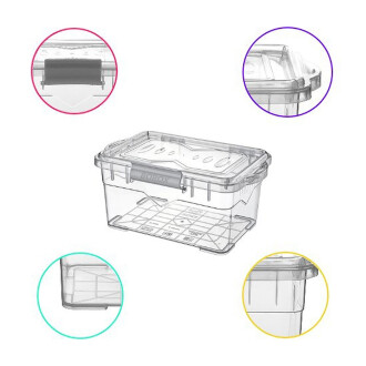 Borox Plastik Saklama Kabı Kilitli Kapak Şeffaf 750ML - 2