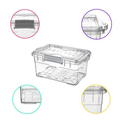 Borox Plastik Saklama Kabı Kilitli Kapak Şeffaf 750ML - 2