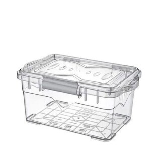 Borox Plastic Storage Container with Locking Lid, Transparent 750ml