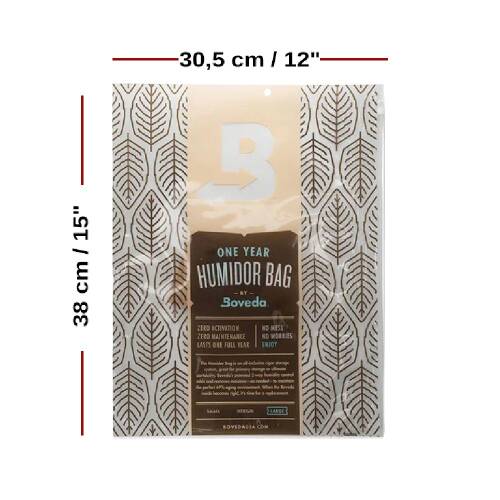 BOVEDA 1 Yıllık Puro Saklama Poşeti Büyük Boy - 4