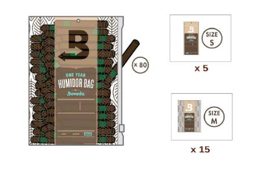 BOVEDA 1 Yıllık Puro Saklama Poşeti Büyük Boy - 7