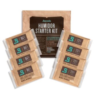 Boveda Humidor Starter Kit 100 Puro Kapasiteli Ahşap Humidor Nemlendirme Seti, B84 Hazırlık ve B72 Nem Paketleri - 1