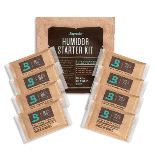 Boveda Humidor Starter Kit 100 Puro Kapasiteli Ahşap Humidor Nemlendirme Seti, B84 Hazırlık ve B72 Nem Paketleri - 1