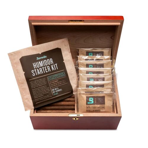 Boveda Humidor Starter Kit 100 Puro Kapasiteli Ahşap Humidor Nemlendirme Seti, B84 Hazırlık ve B72 Nem Paketleri - 2
