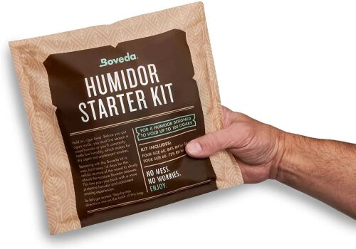 Boveda Humidor Starter Kit 100 Puro Kapasiteli Ahşap Humidor Nemlendirme Seti, B84 Hazırlık ve B72 Nem Paketleri - 6