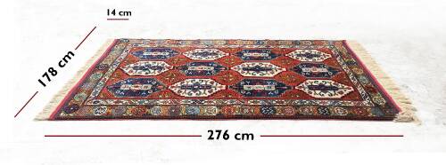 Çanakkale Ayvacık El Dokuması Kök Boyalı Antik Kirman Halı 178x276 - 3