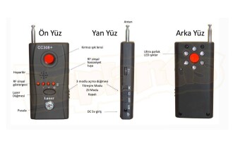 CC308+ Kamera Sinyal Dedektörü Böcek Bulucu - 7