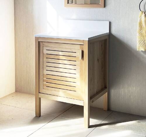 Cedar Wood Bathroom Vanity Cabinet - 60 cm / 24" - 1