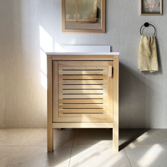 Cedar Wood Bathroom Vanity Cabinet - 60 cm / 24" - 2