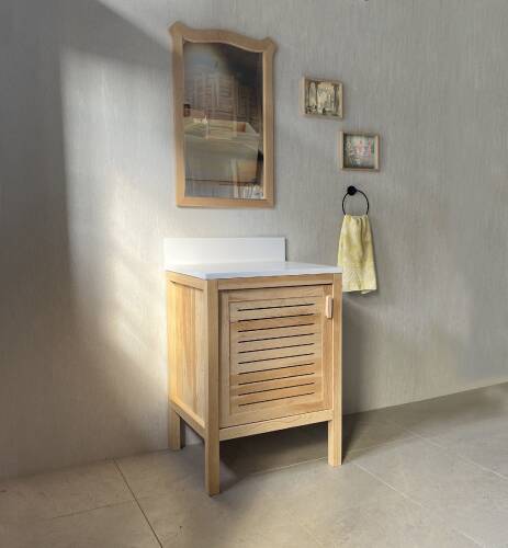 Cedar Wood Bathroom Vanity Cabinet - 60 cm / 24" - 4