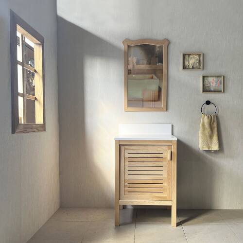 Cedar Wood Bathroom Vanity Cabinet - 60 cm / 24" - 5