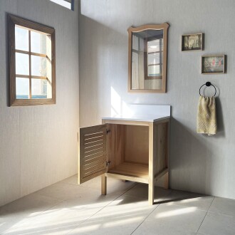 Cedar Wood Bathroom Vanity Cabinet - 60 cm / 24" - 6